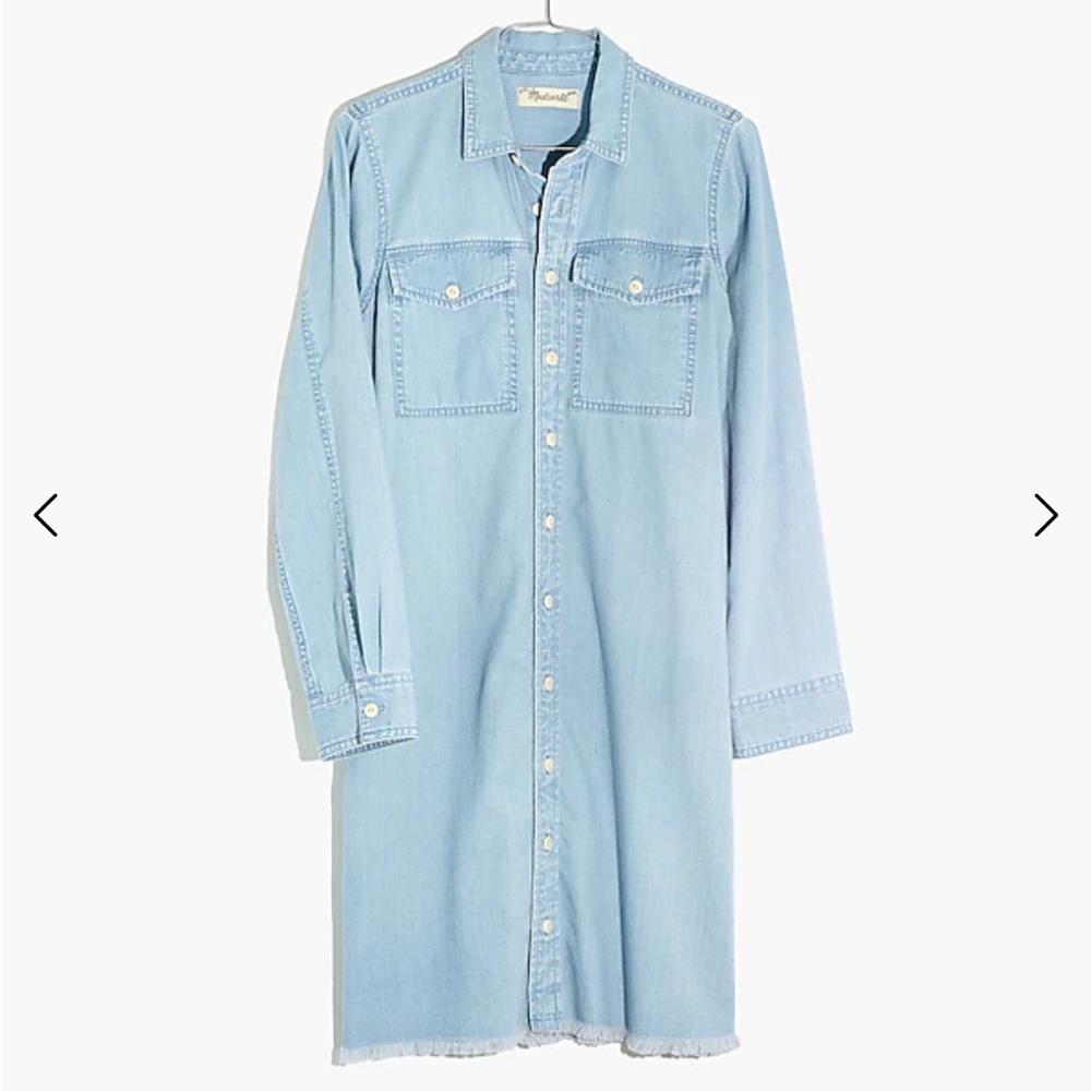Madewell raw-hemmed denim shirt dress